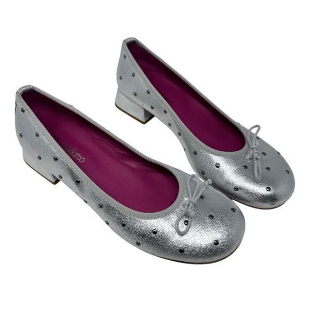 Marco Moreo‎ Milano Silver Leather Lia Pump Slip-On Shoes – Size 39